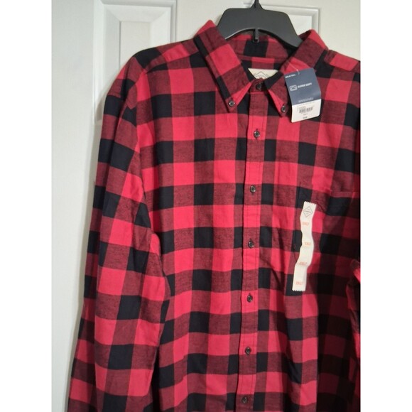 NWT Men's St. John's Bay Red Buffalo Flannel Shirt Size 2XLT - Picture 4 of 5